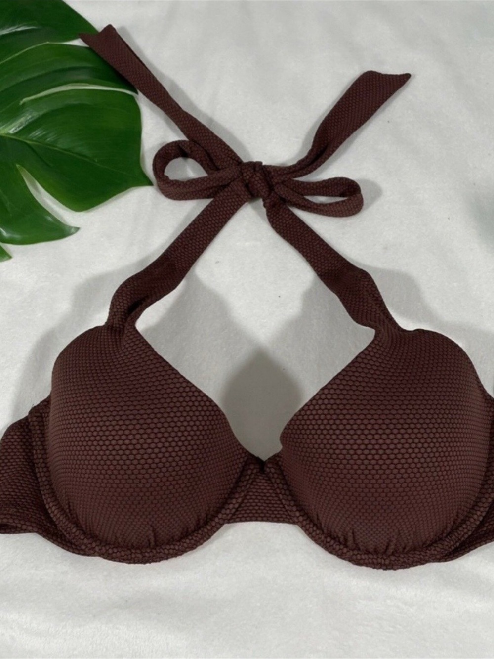 Shade & Shore Brown Ribbed Underwire Bikini Set - Picture 4 of 11